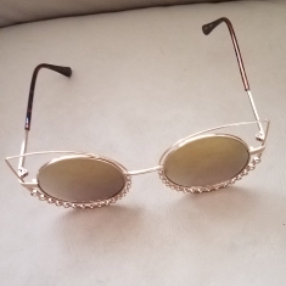 Cat Shaped Sunglasses with Bling